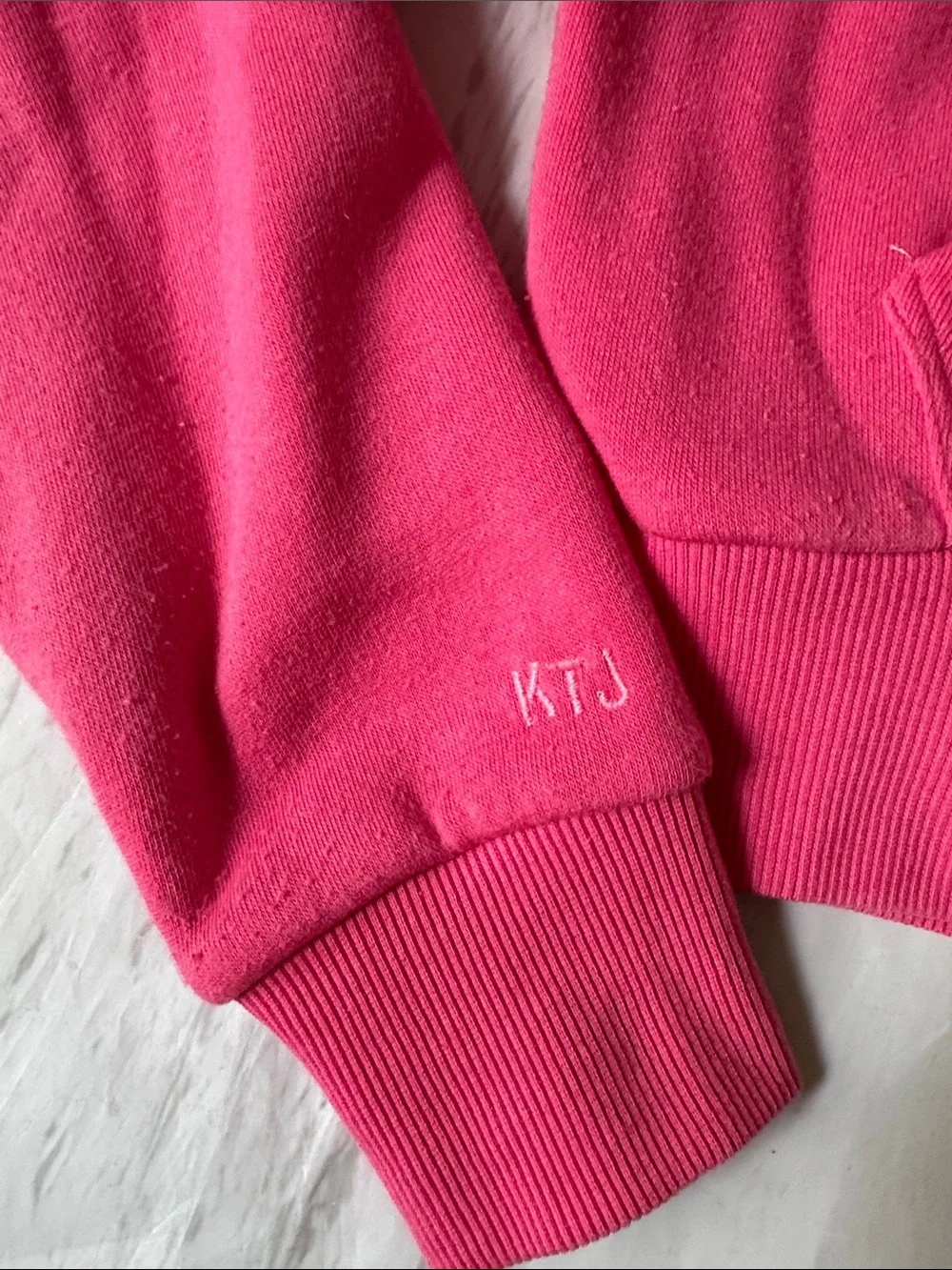 Katie J NYC Cropped Pink Zip Hoodie large
